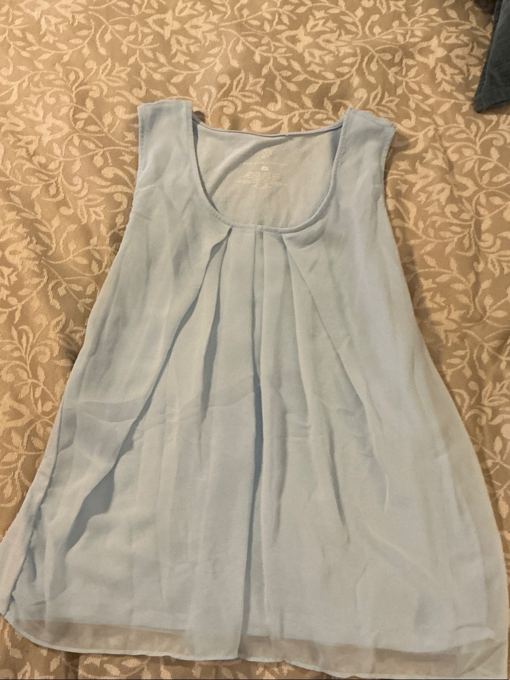 New York & Company Pale Blue Scoop Neck Tank
